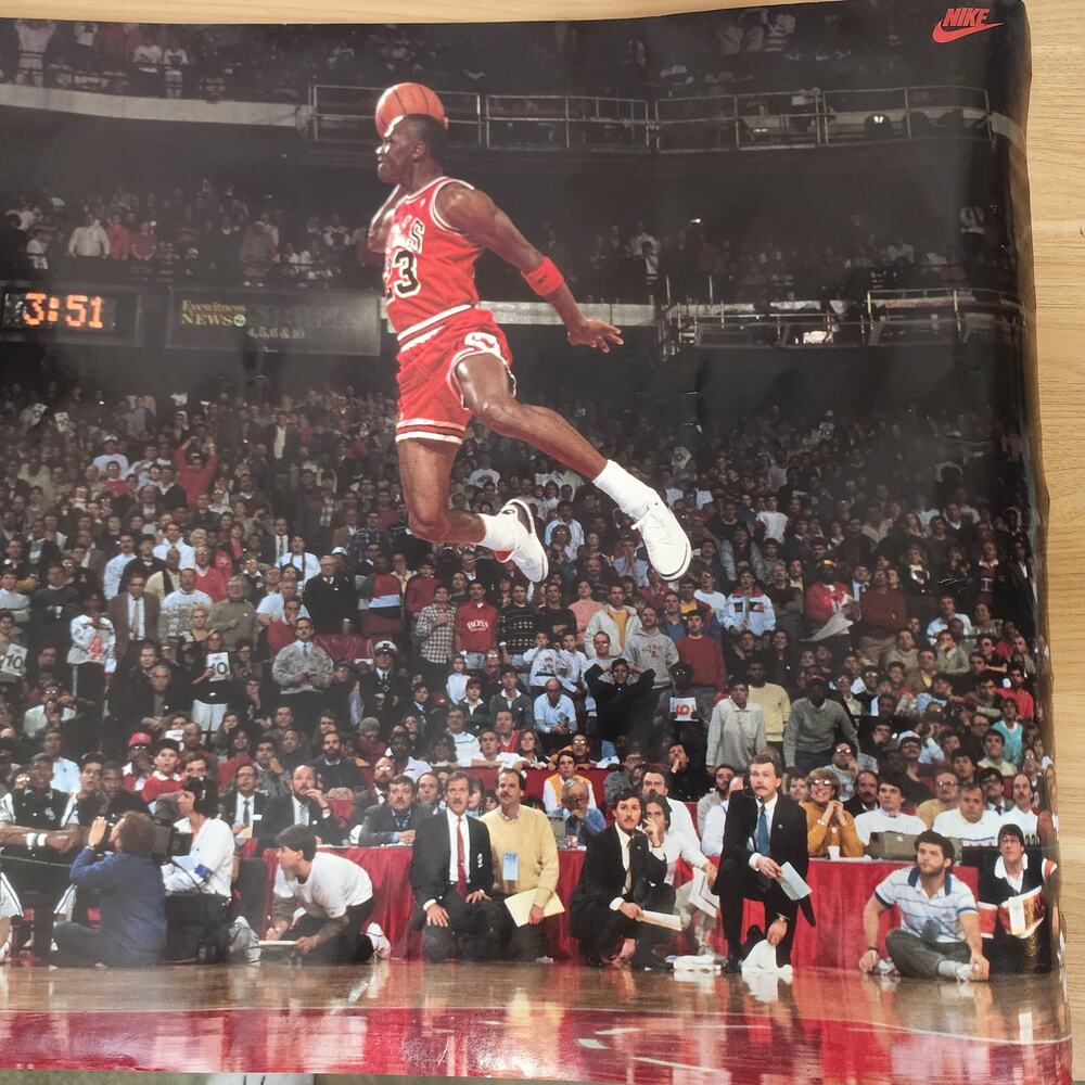 Vintage 1992 Nike Michael Jordan Dunk Contest Poster 35" x 23"